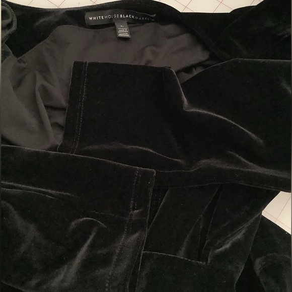 White House Black Market Velvet Faux Wrap long Sleeves top. - Picture 9 of 10